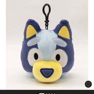 NWT Bluey Face Plush Keychain with pocket